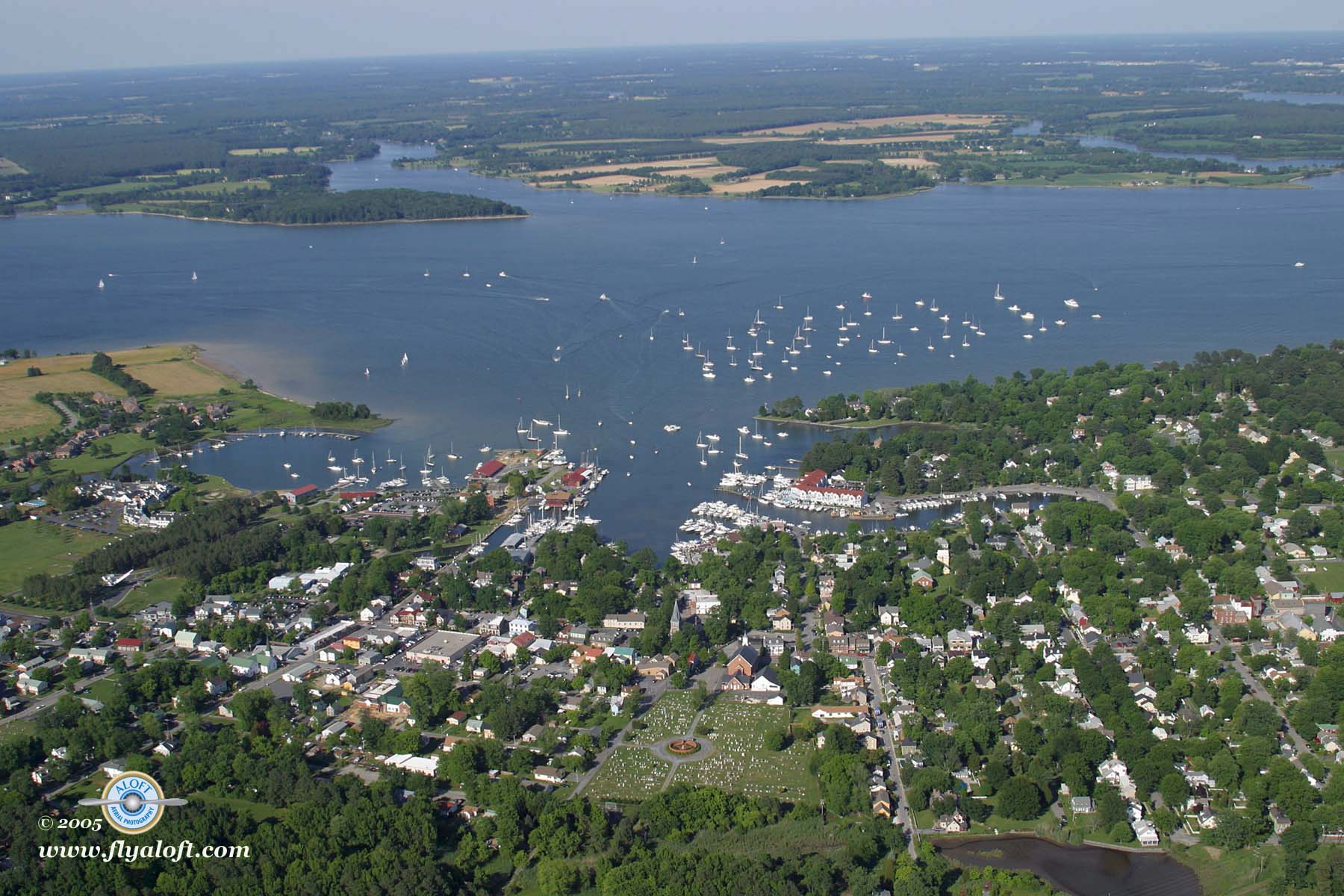 A view of the harbor from above.